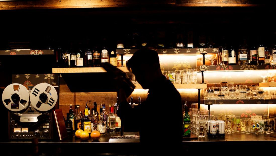 Picture: The cool and cozy back bar, a speakeasy-style cocktail lounge at Young Joni.